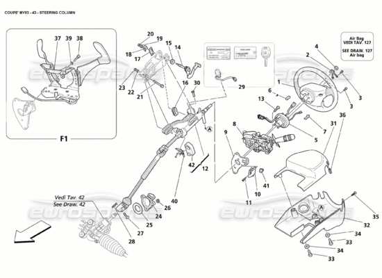 a part diagram from the Maserati 4200 parts catalogue