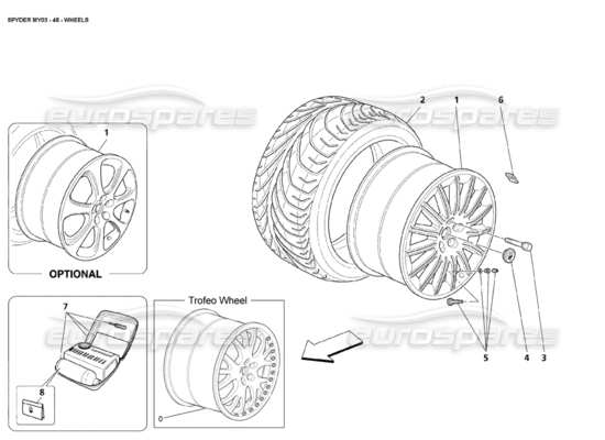 a part diagram from the Maserati 4200 Spyder (2003) parts catalogue