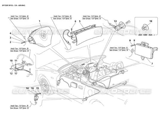 a part diagram from the Maserati 4200 parts catalogue