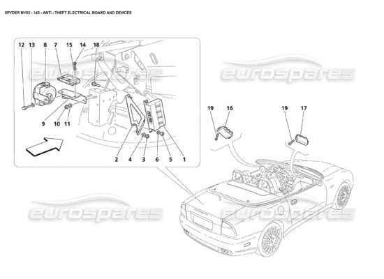 a part diagram from the Maserati 4200 parts catalogue