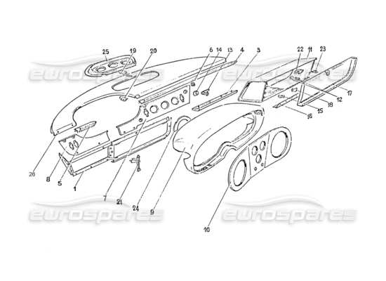 a part diagram from the Ferrari 365 GT 2+2 (Coachwork) parts catalogue