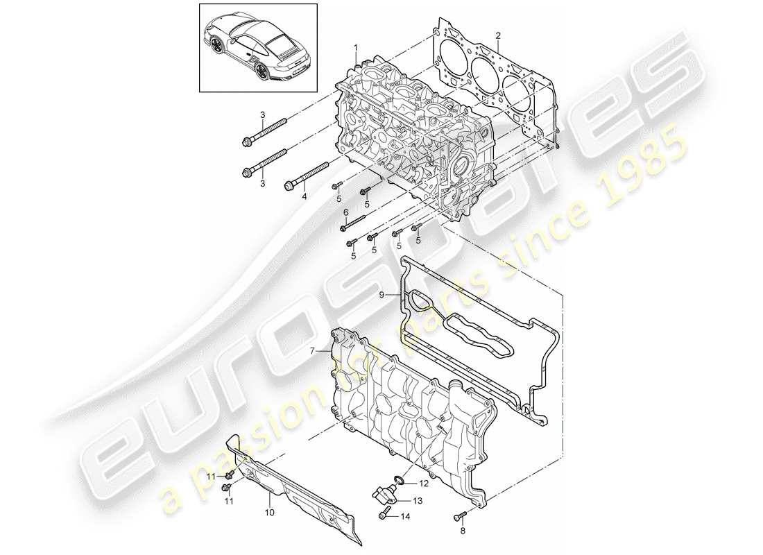 Porsche 911 T/GT2RS (2011) CYLINDER HEAD Part Diagram