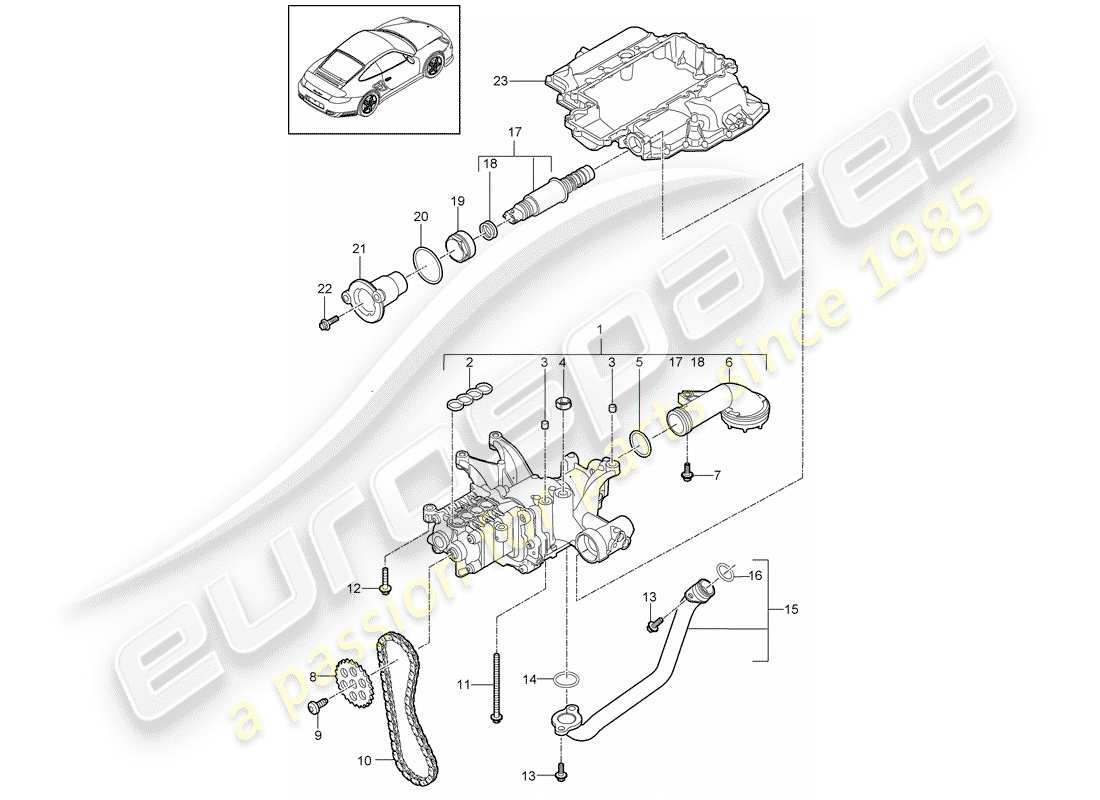 Porsche 911 T/GT2RS (2011) oil pump Part Diagram