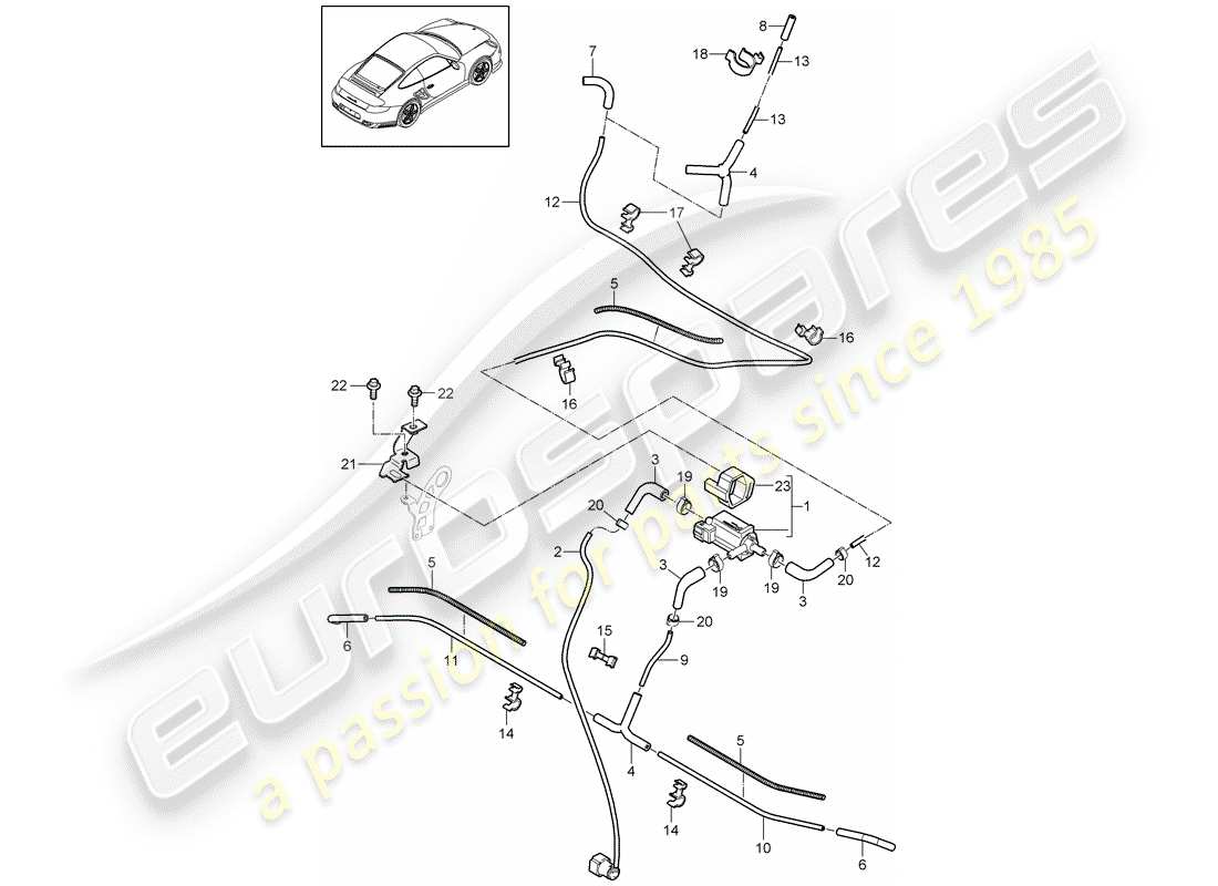 Porsche 911 T/GT2RS (2011) VACUUM CONTROL Part Diagram