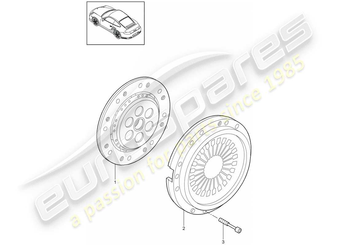 Porsche 911 T/GT2RS (2011) clutch Part Diagram