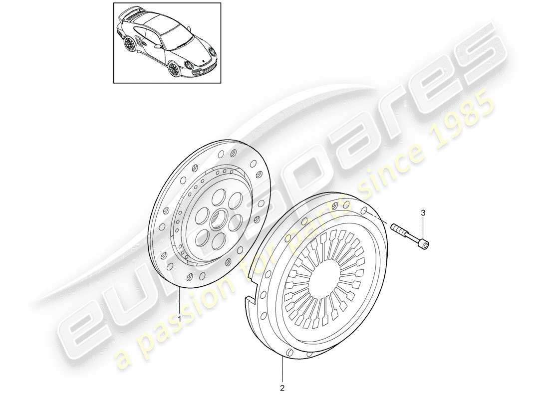 Porsche 911 T/GT2RS (2011) clutch Part Diagram