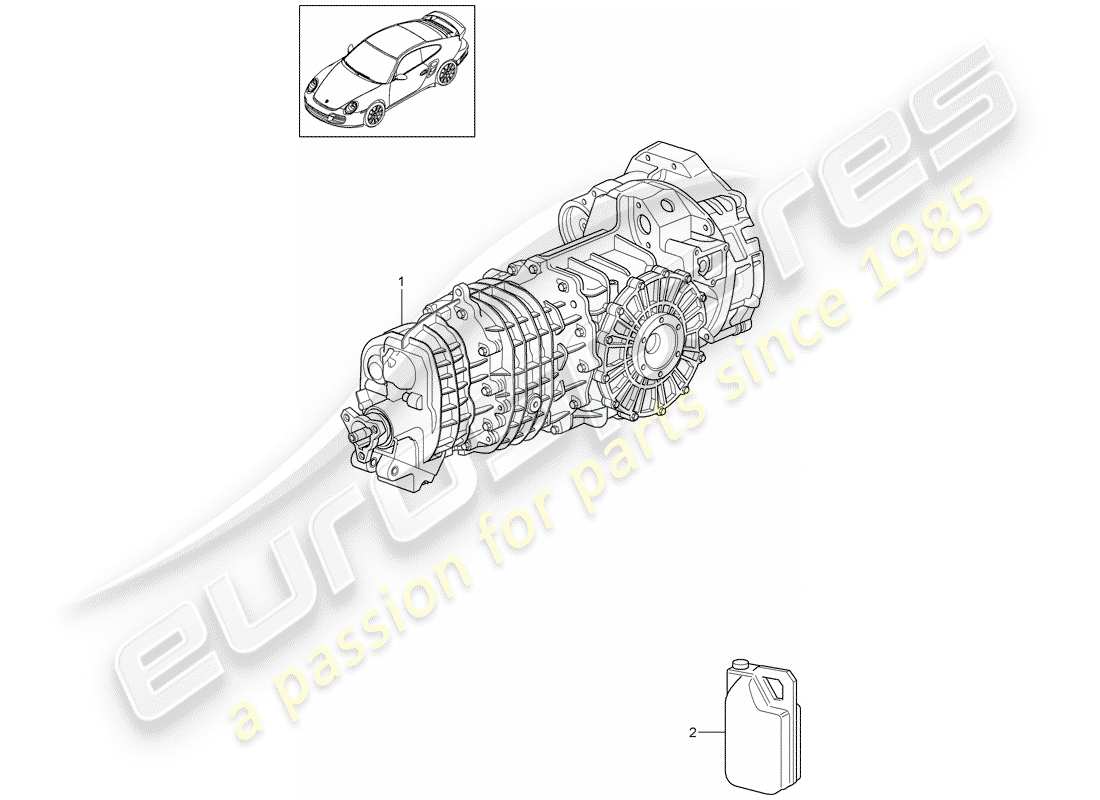 Porsche 911 T/GT2RS (2011) replacement transmission Part Diagram