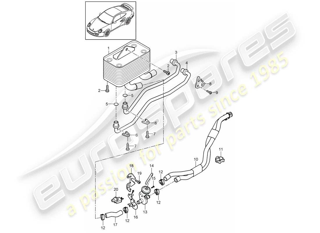 Porsche 911 T/GT2RS (2011) - PDK - Part Diagram