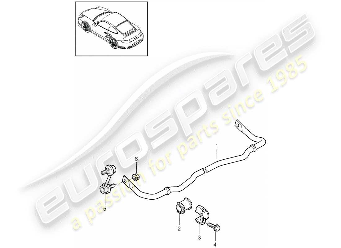 Porsche 911 T/GT2RS (2011) stabilizer Part Diagram