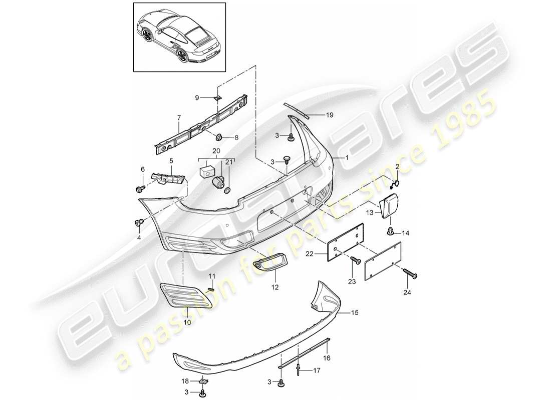 Porsche 911 T/GT2RS (2011) LINING Part Diagram