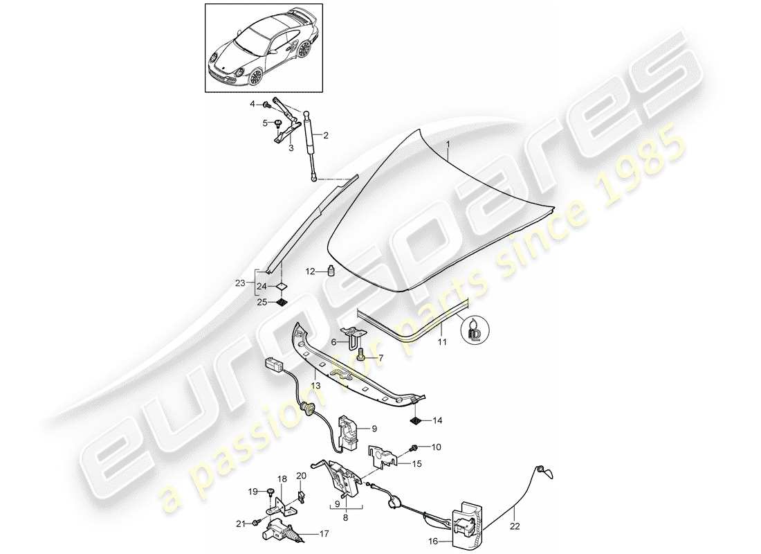 Porsche 911 T/GT2RS (2011) COVER Part Diagram