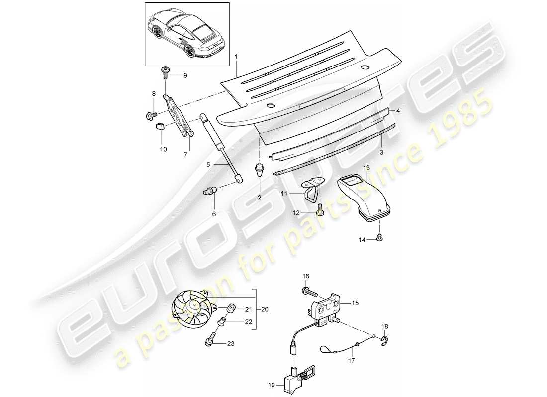 Porsche 911 T/GT2RS (2011) COVER Part Diagram