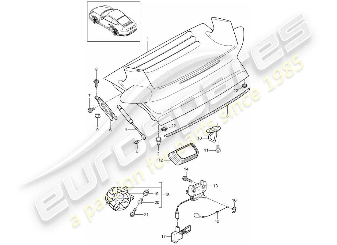 Porsche 911 T/GT2RS (2011) COVER Part Diagram