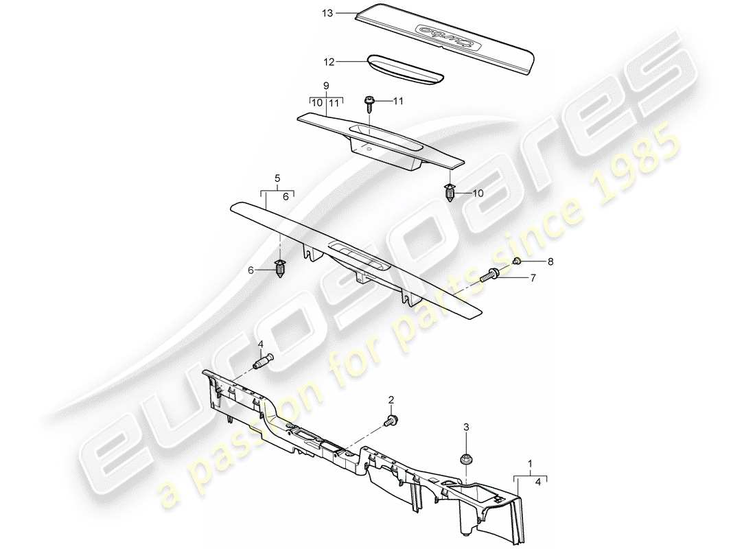 Porsche 911 T/GT2RS (2011) LINING Part Diagram