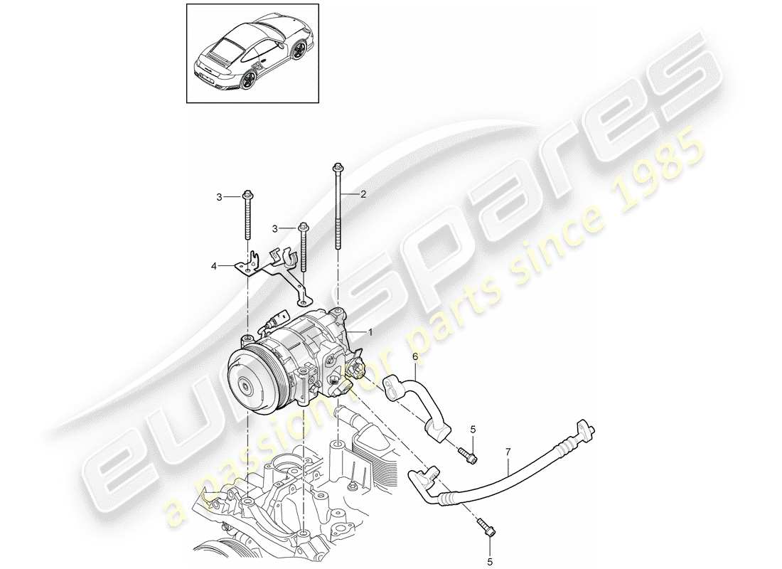 Porsche 911 T/GT2RS (2011) COMPRESSOR Part Diagram