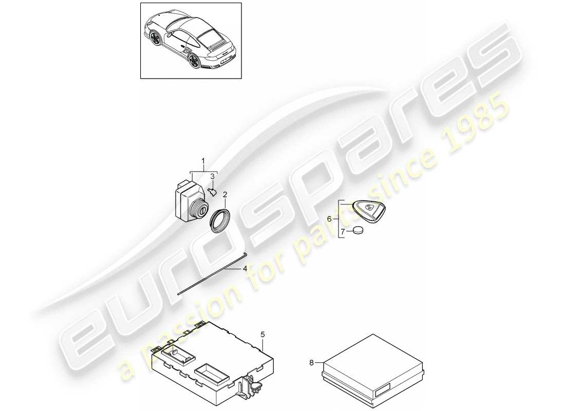 Porsche 911 T/GT2RS (2011) CONTROL UNITS Part Diagram