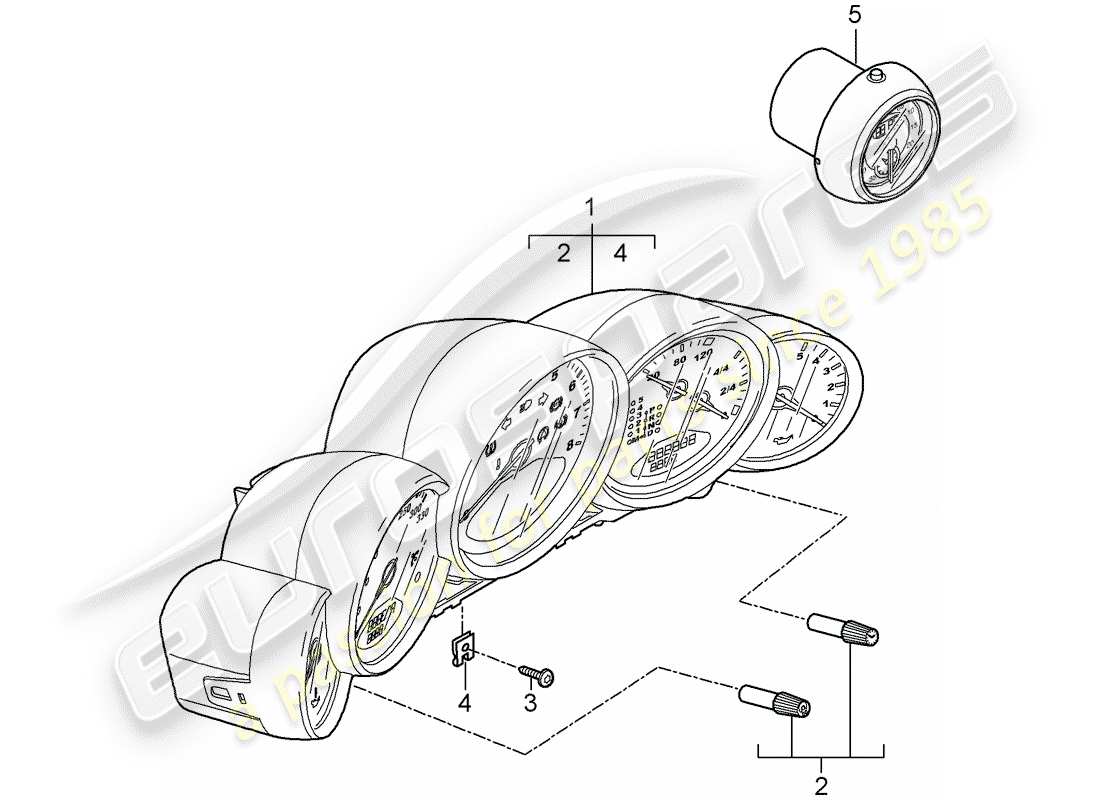 Porsche 911 T/GT2RS (2011) Instruments Part Diagram