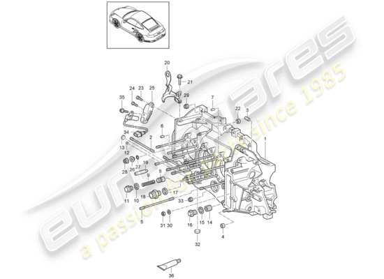 a part diagram from the Porsche 911 T/GT2RS parts catalogue