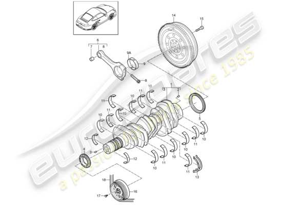 a part diagram from the Porsche 911 T/GT2RS parts catalogue