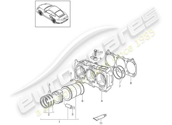 a part diagram from the Porsche 911 T/GT2RS parts catalogue