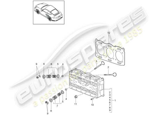 a part diagram from the Porsche 911 T/GT2RS (2011) parts catalogue