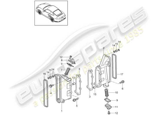 a part diagram from the Porsche 911 T/GT2RS parts catalogue