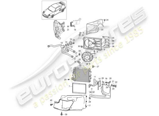 a part diagram from the Porsche 911 T/GT2RS parts catalogue