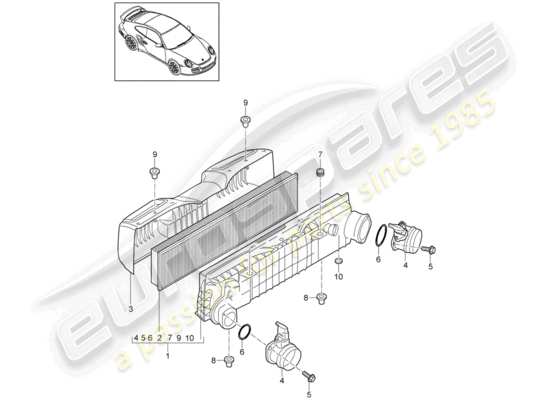 a part diagram from the Porsche 911 T/GT2RS (2011) parts catalogue