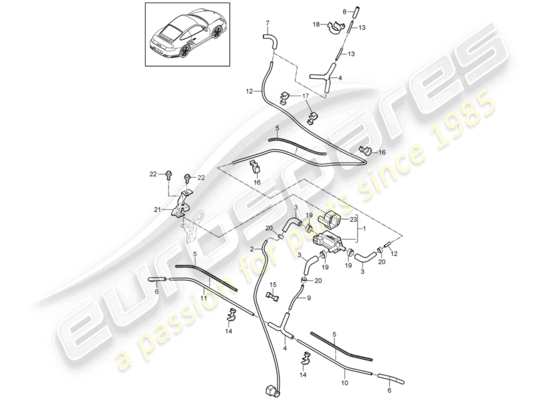 a part diagram from the Porsche 911 T/GT2RS parts catalogue