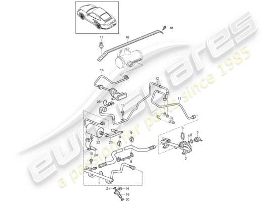 a part diagram from the Porsche 911 T/GT2RS parts catalogue