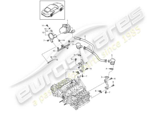 a part diagram from the Porsche 911 T/GT2RS parts catalogue