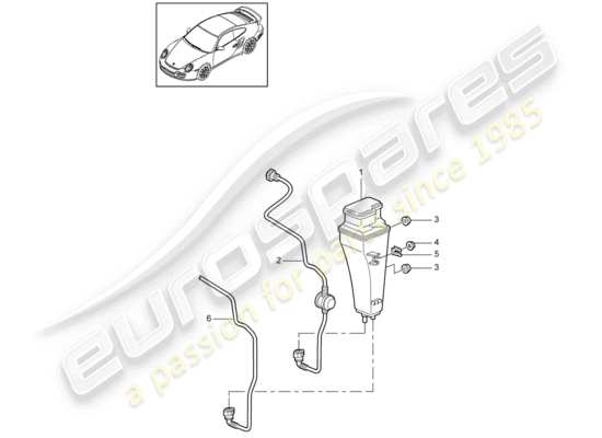 a part diagram from the Porsche 911 T/GT2RS parts catalogue