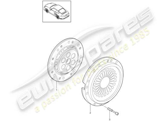 a part diagram from the Porsche 911 T/GT2RS parts catalogue