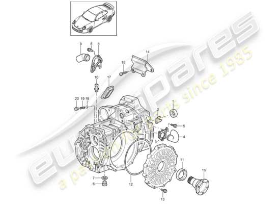 a part diagram from the Porsche 911 T/GT2RS parts catalogue