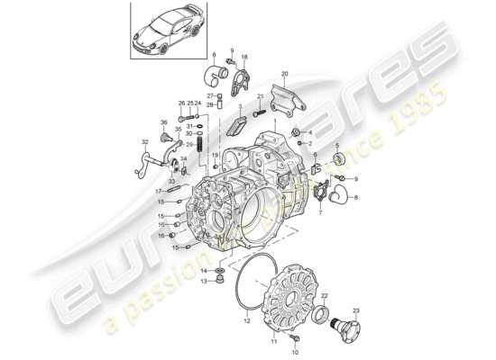 a part diagram from the Porsche 911 T/GT2RS parts catalogue