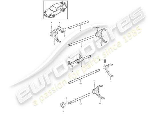 a part diagram from the Porsche 911 T/GT2RS parts catalogue