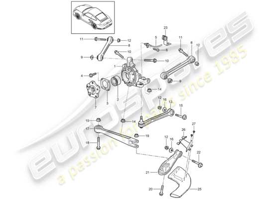 a part diagram from the Porsche 911 T/GT2RS parts catalogue