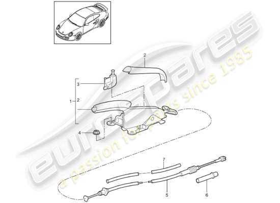 a part diagram from the Porsche 911 T/GT2RS parts catalogue