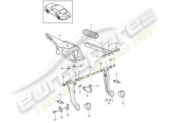 a part diagram from the Porsche 911 T/GT2RS parts catalogue