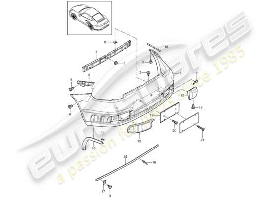 a part diagram from the Porsche 911 T/GT2RS parts catalogue