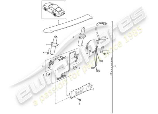 a part diagram from the Porsche 911 T/GT2RS parts catalogue