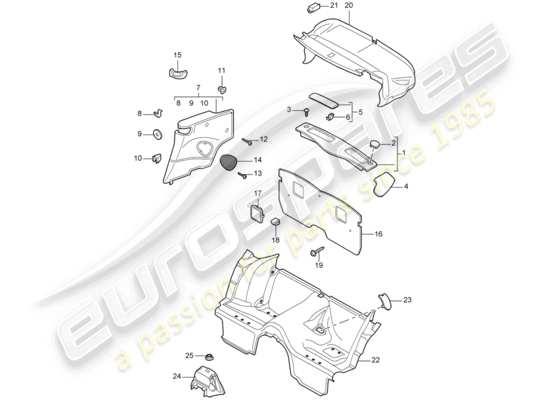 a part diagram from the Porsche 911 T/GT2RS parts catalogue