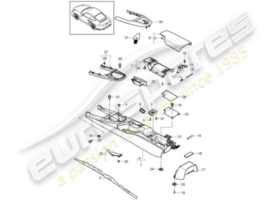 a part diagram from the Porsche 911 T/GT2RS parts catalogue