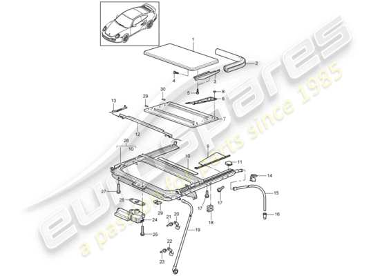 a part diagram from the Porsche 911 T/GT2RS parts catalogue