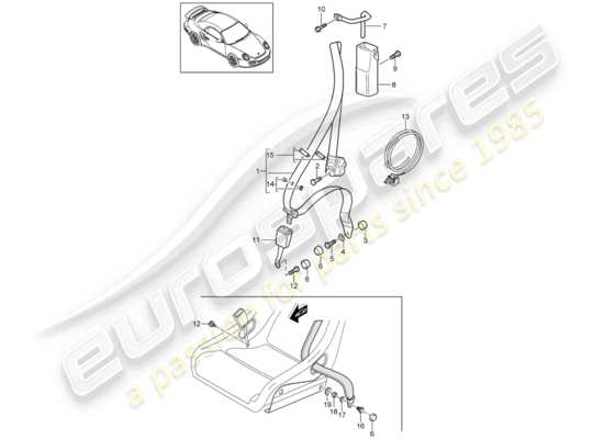 a part diagram from the Porsche 911 T/GT2RS parts catalogue