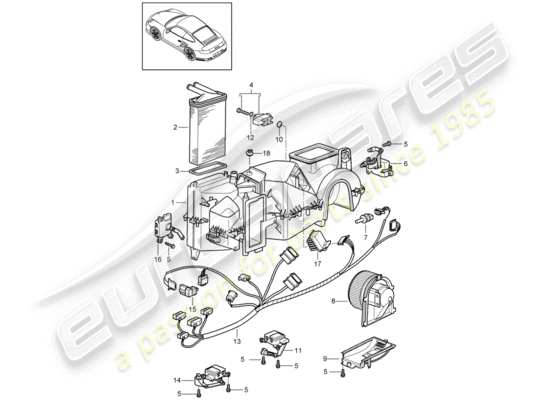 a part diagram from the Porsche 911 T/GT2RS parts catalogue