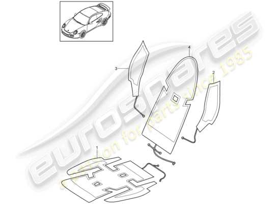 a part diagram from the Porsche 911 T/GT2RS parts catalogue