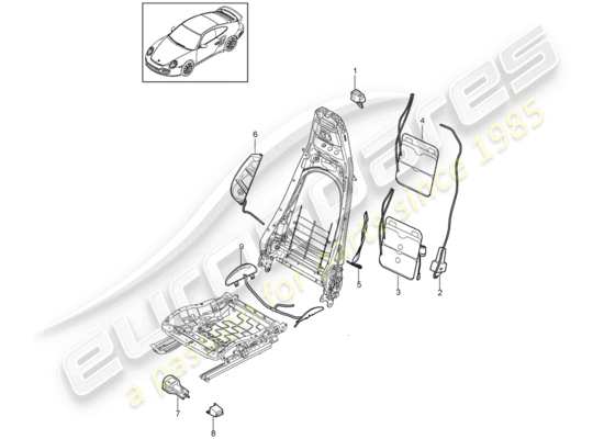 a part diagram from the Porsche 911 T/GT2RS parts catalogue