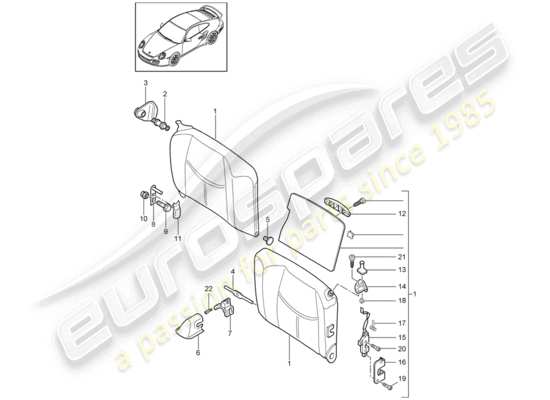 a part diagram from the Porsche 911 T/GT2RS parts catalogue