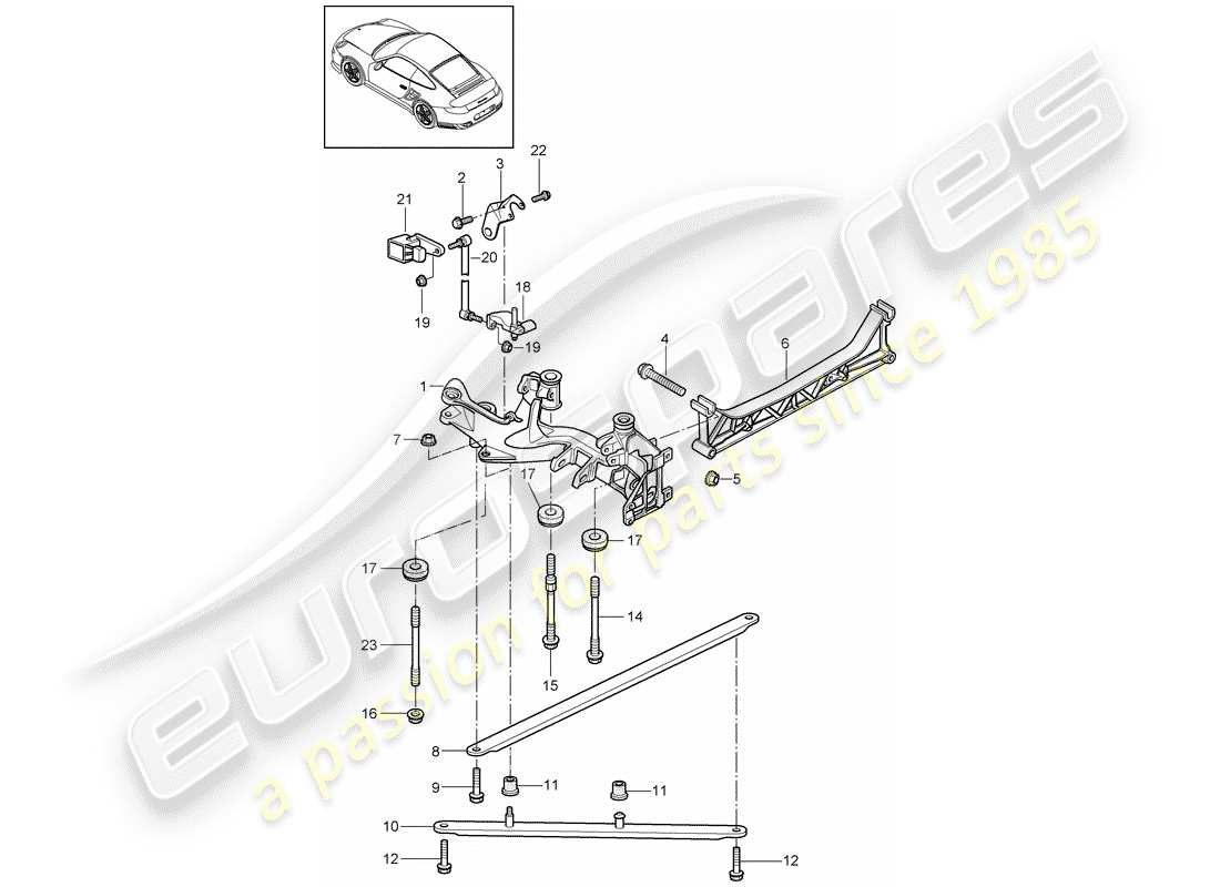 Porsche 911 T/GT2RS (2012) rear axle Part Diagram